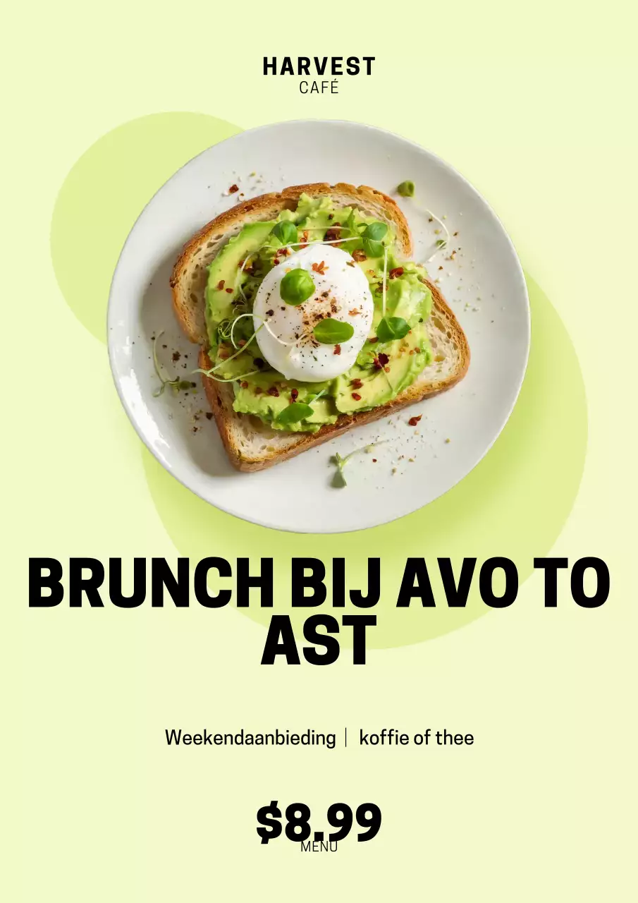 Groene moderne brunchmenuposter