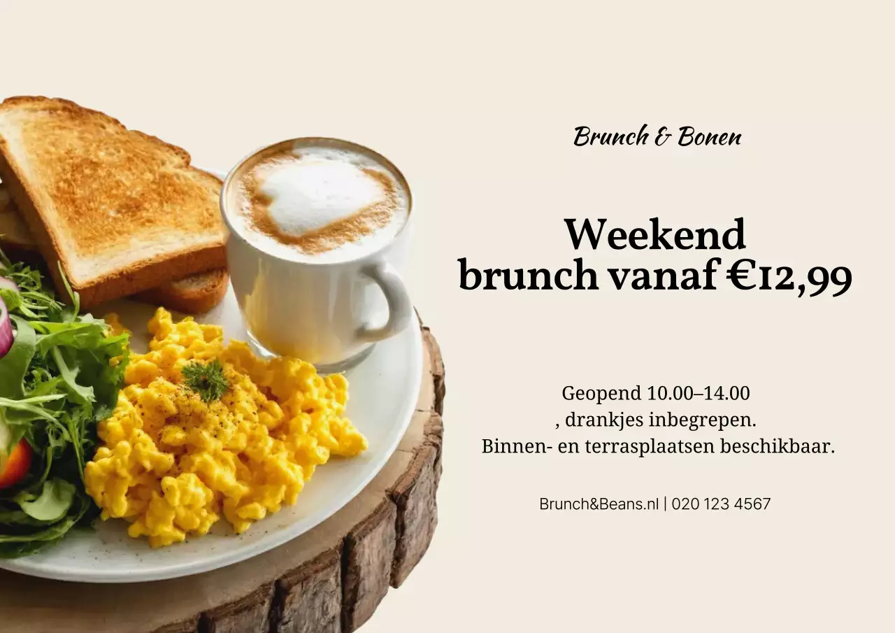 beige moderne brunch promotie