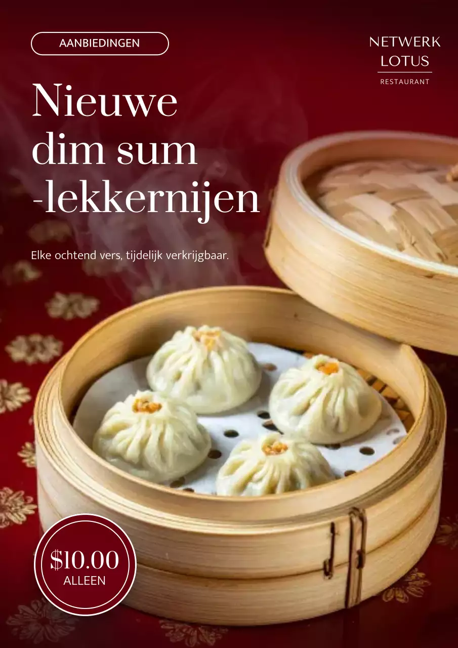 Rode traditionele Chinese voedselpromotieposter