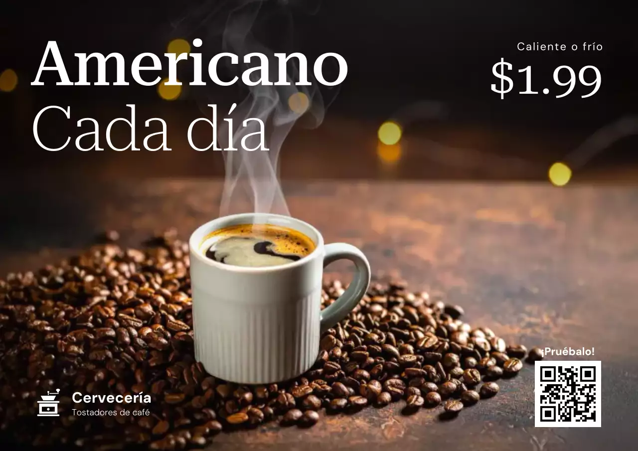 Póster promocional del café clásico marrón