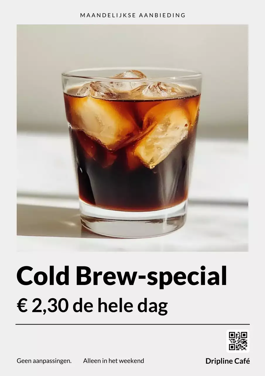 Beige moderne koffiepromotieposter