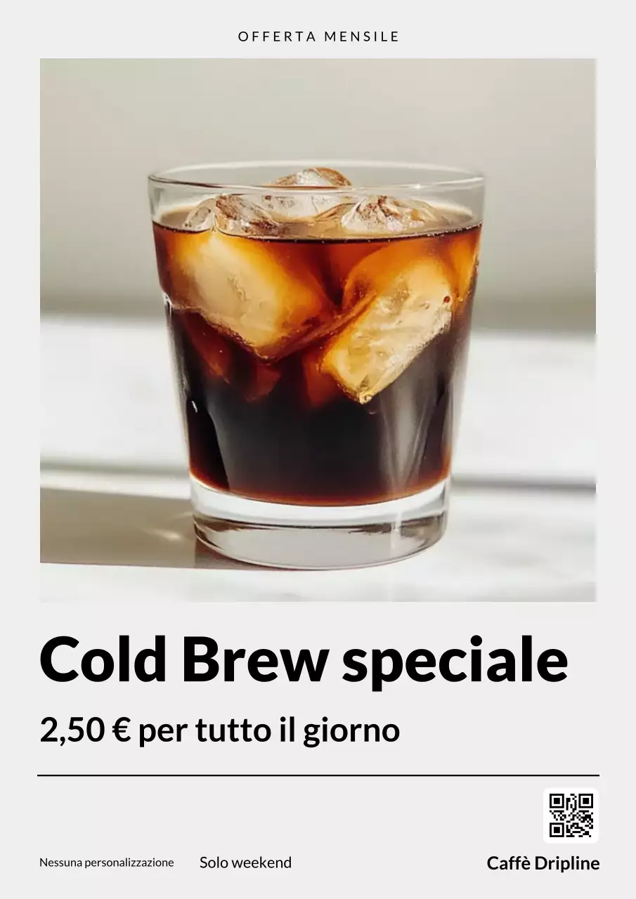 Poster promozionale del caffè moderno beige