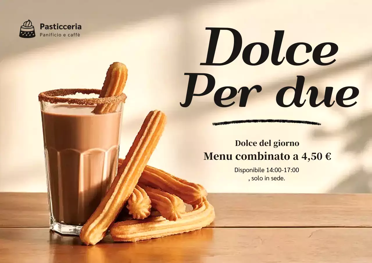 Poster promozionale di dessert moderno beige