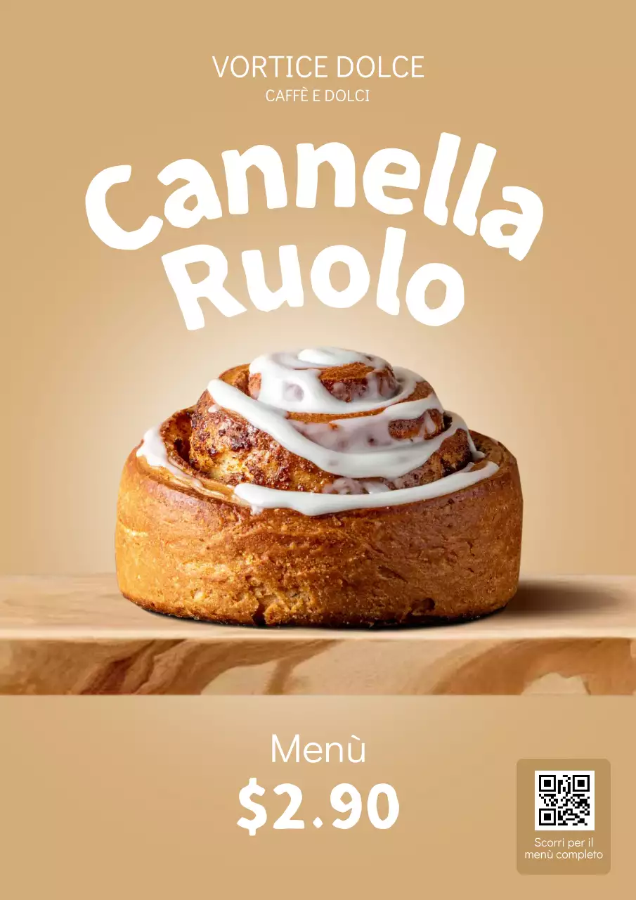 Manifesto promozionale semplice beige per panetteria