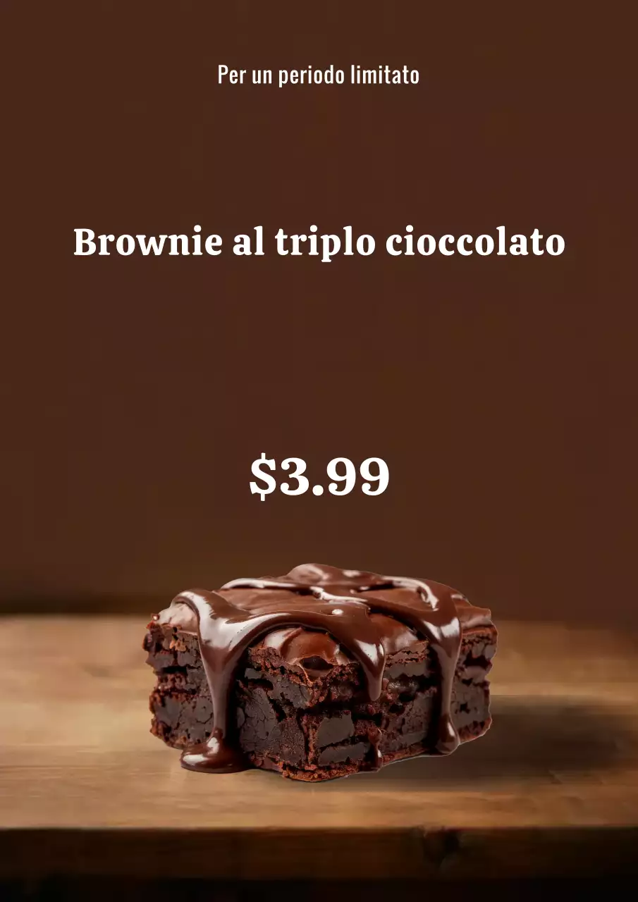 Poster promozionale del dessert classico marrone