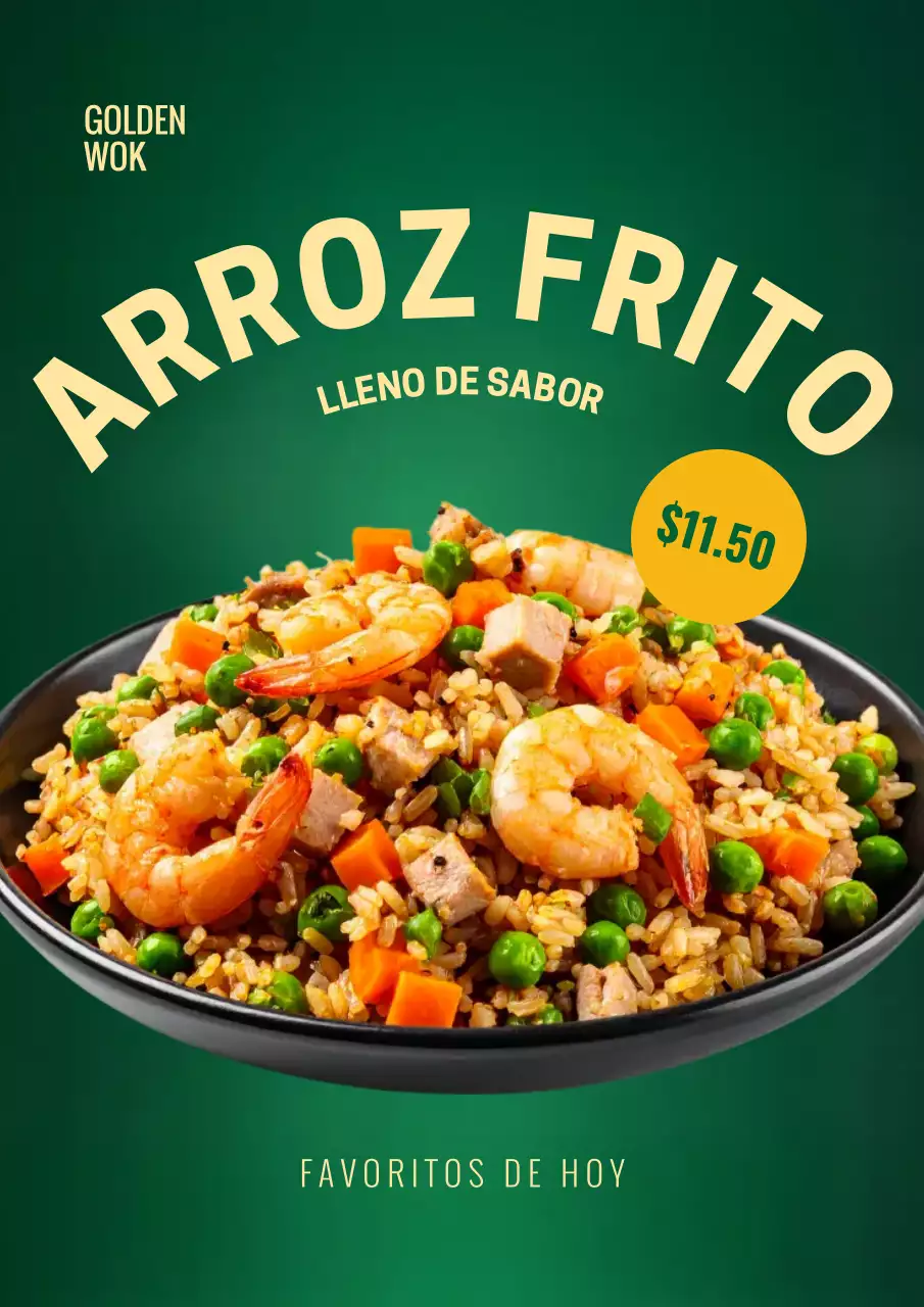 Cartel publicitario de comida moderna y ecológica