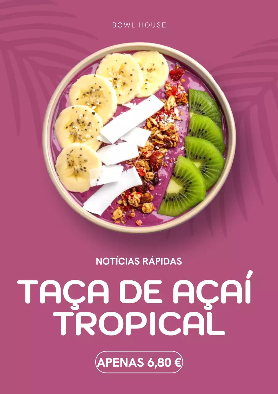 Cartaz de promoção de comida moderna rosa