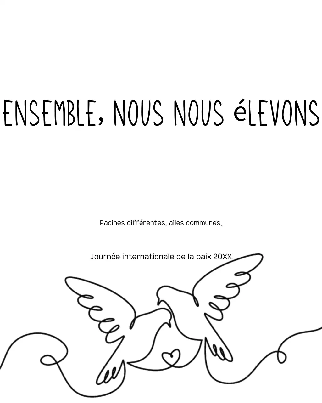 Publication Instagram d'annonce de paix minimaliste noire