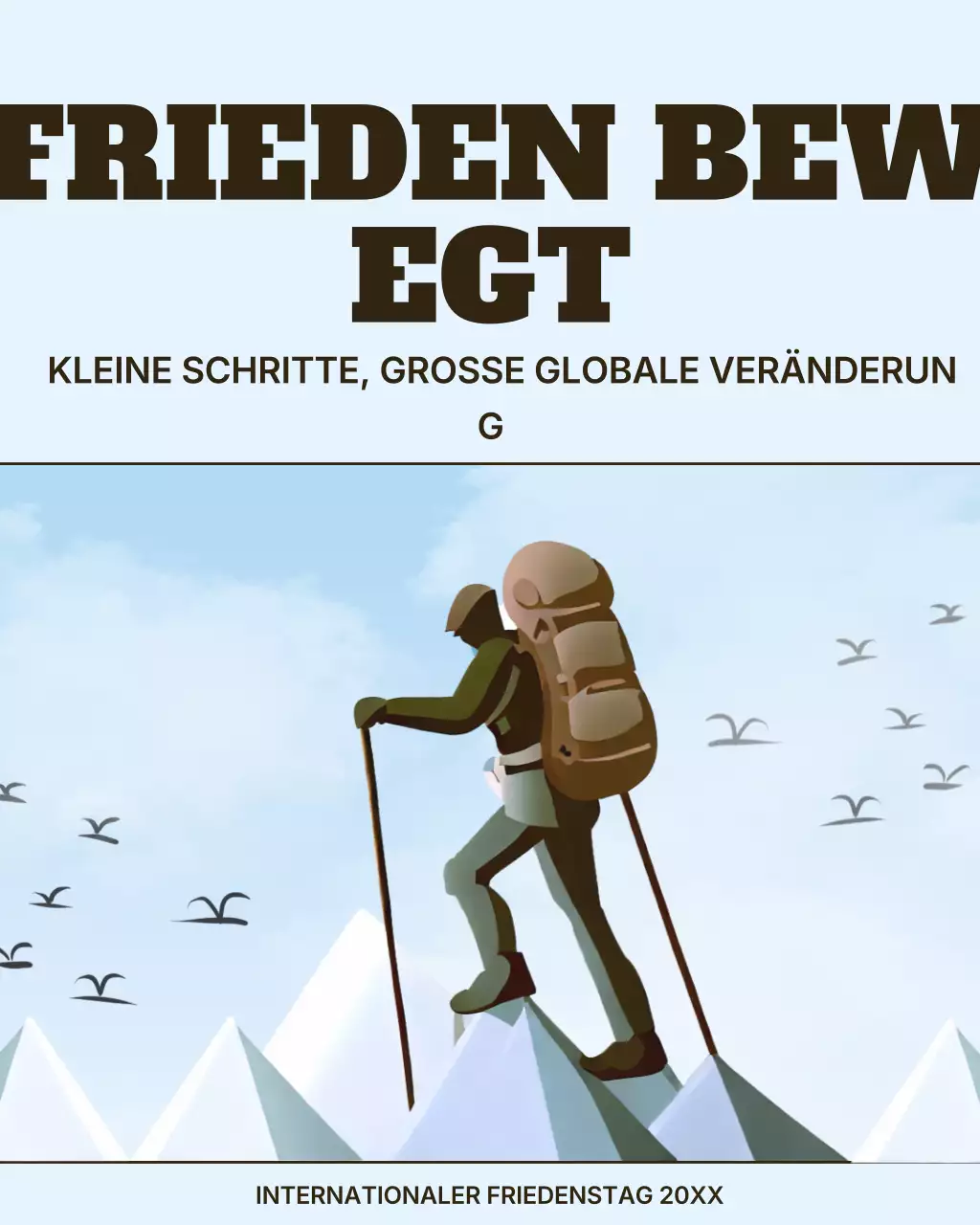 Blue Modern Peace Ankündigung Instagram-Post