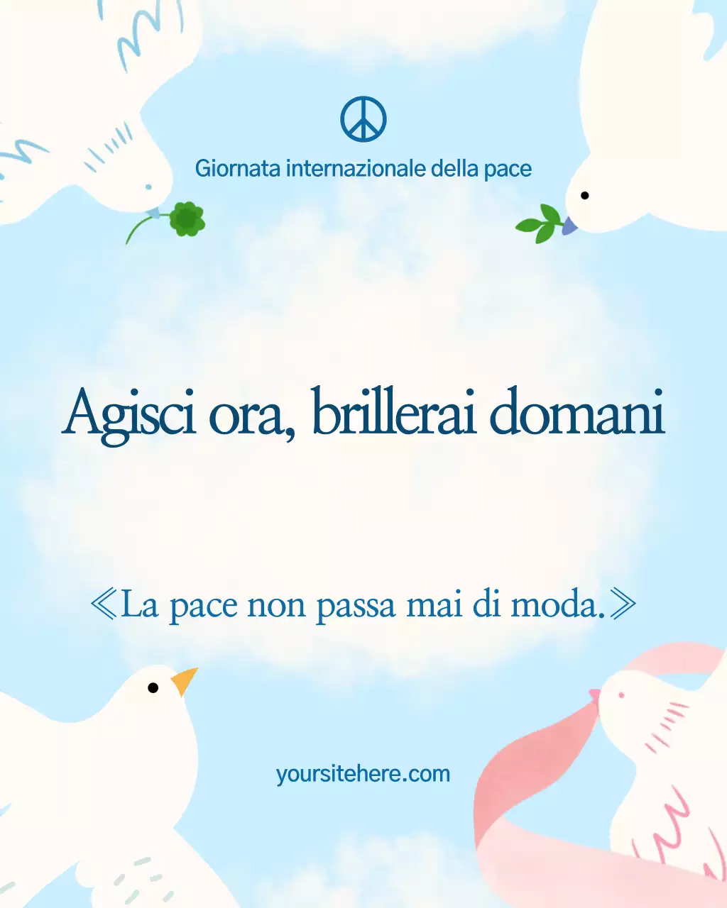 Annuncio di Blue Minimal Peace su Instagram