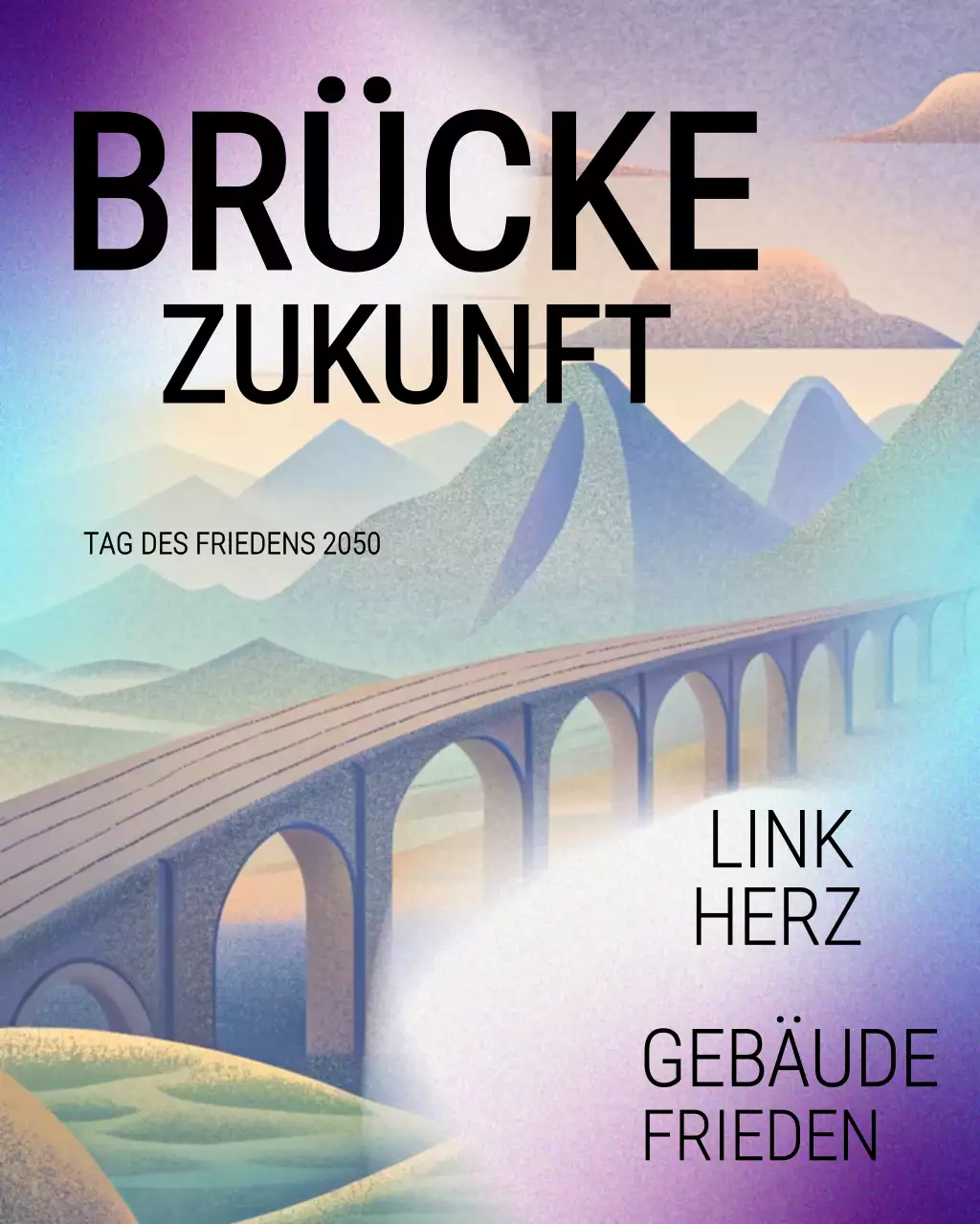 Instagram-Beitrag zum Peace-Event mit modernem abstraktem Layout