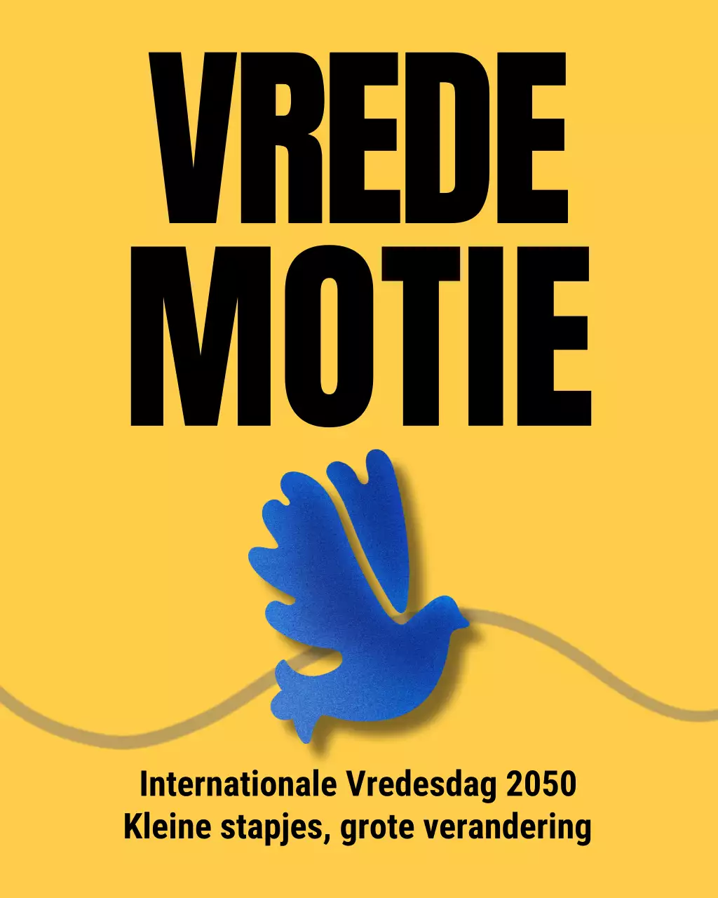 Instagram-bericht over het gele moderne vredesevenement