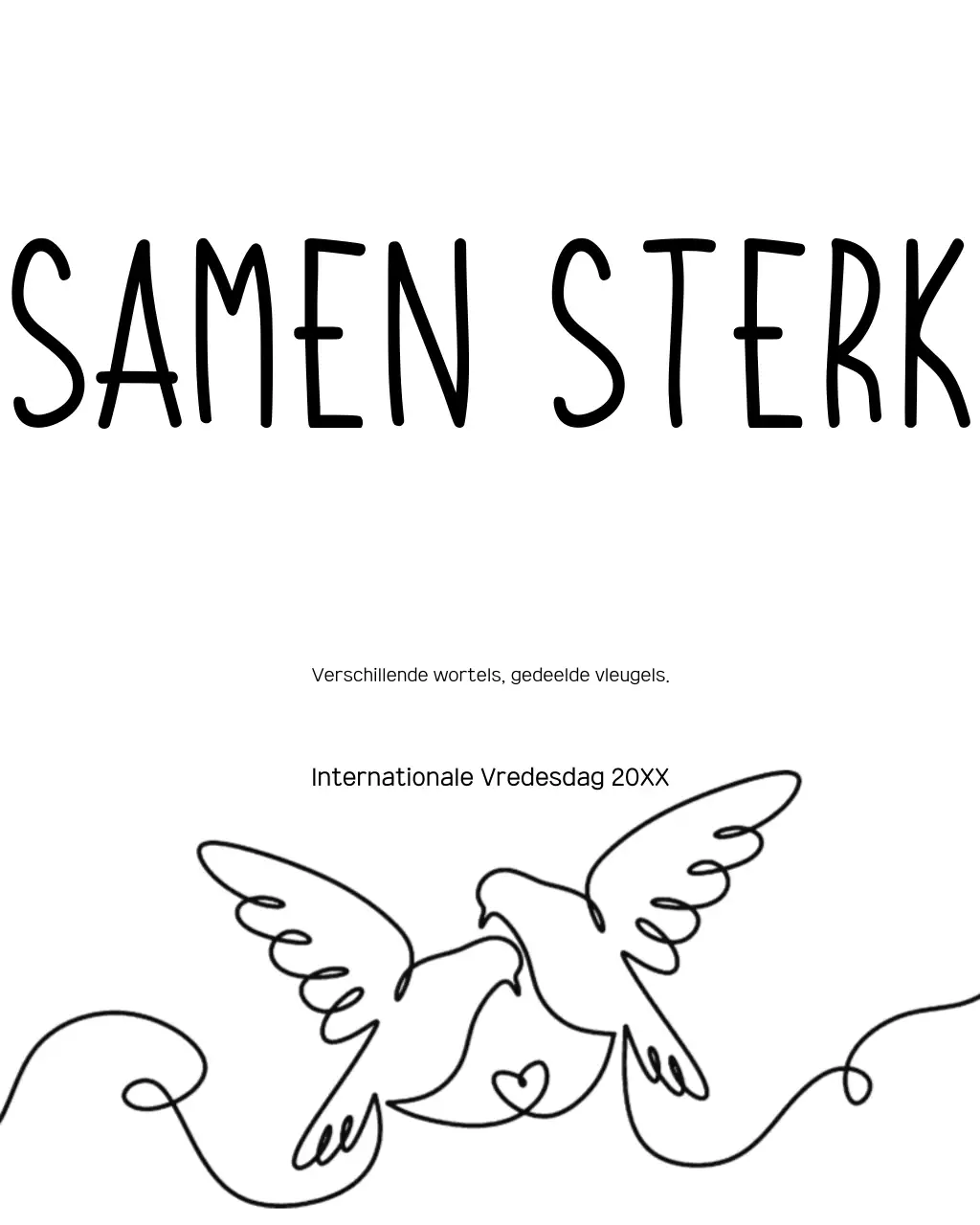 Instagram-bericht over de aankondiging van vrede in zwart minimalistisch