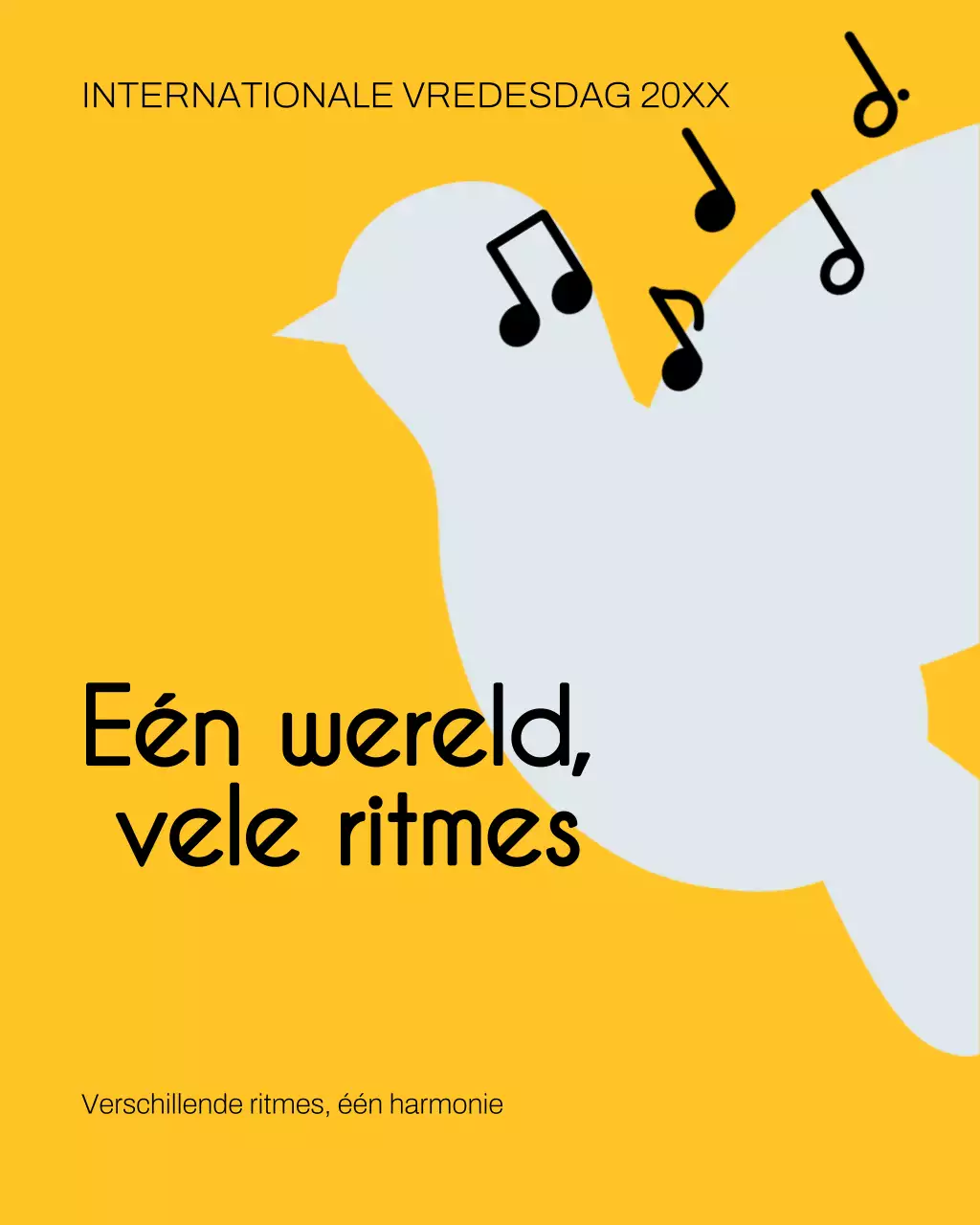 Gele minimale vredesaankondiging Instagram-post