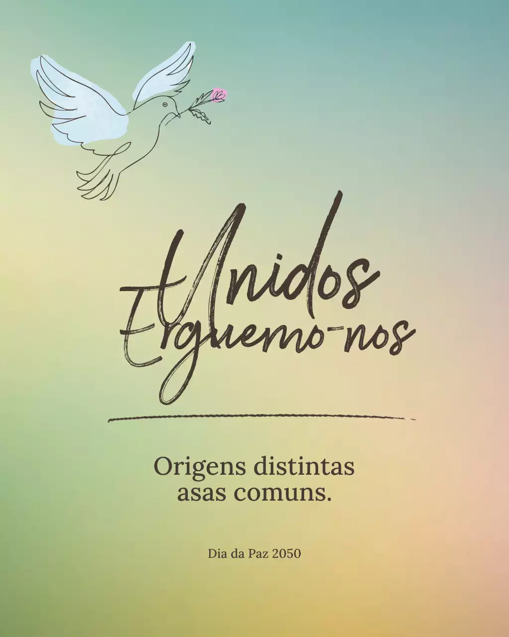 Postagem no Instagram sobre o evento da paz com flores bege