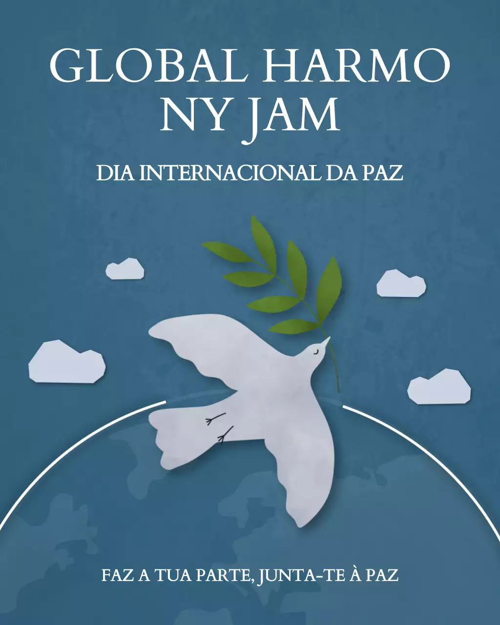Postagem elegante do Instagram sobre o evento Blue Peace