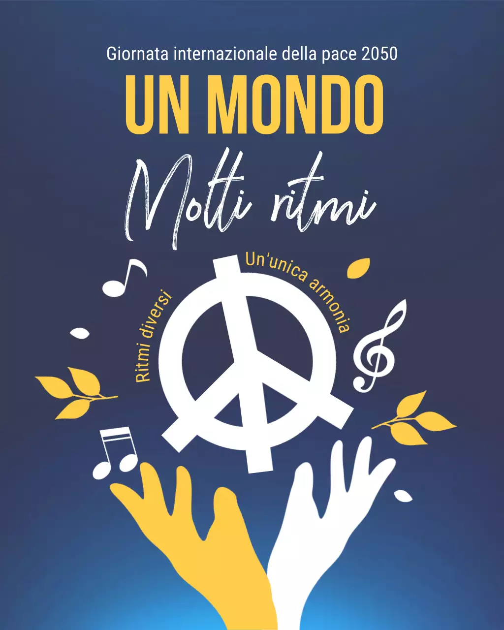 Post Instagram sulla pace con silhouette moderna