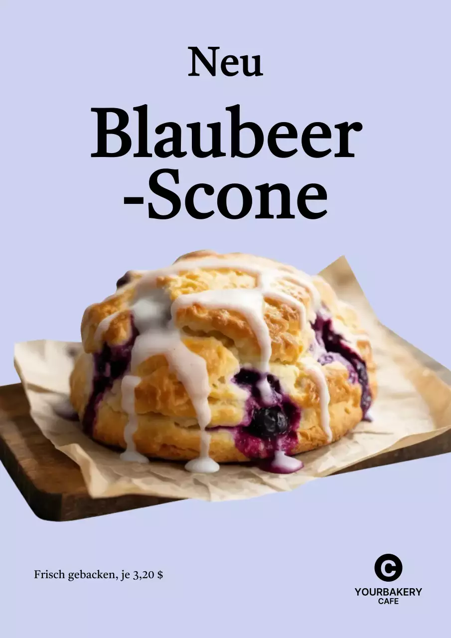 blaue moderne Bäckereiwerbung