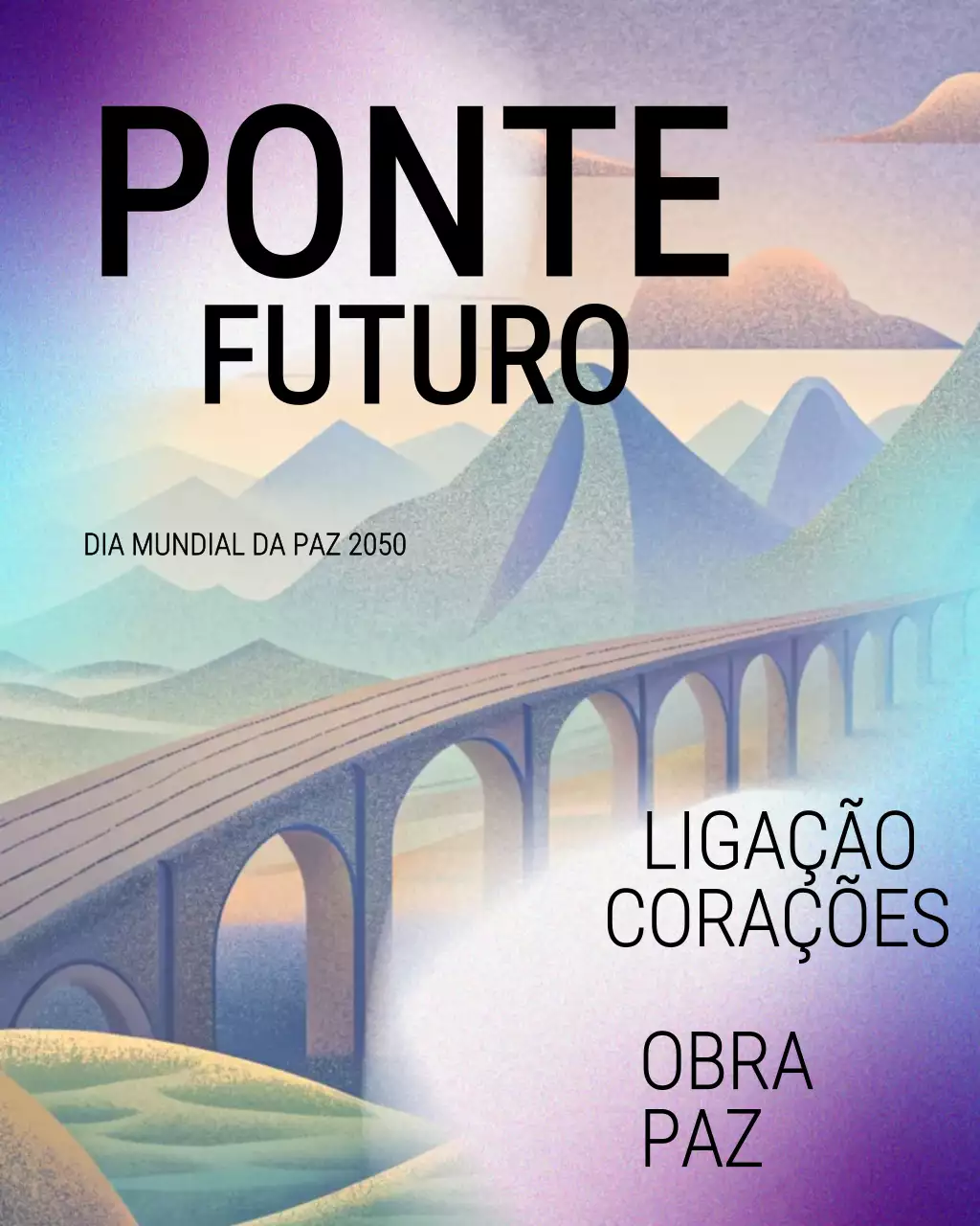 Postagem de Instagram sobre evento de paz com layout abstrato moderno