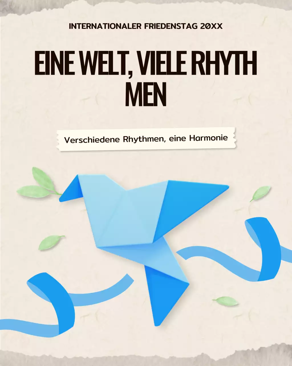 Blue Modern Peace Ankündigung Instagram-Post