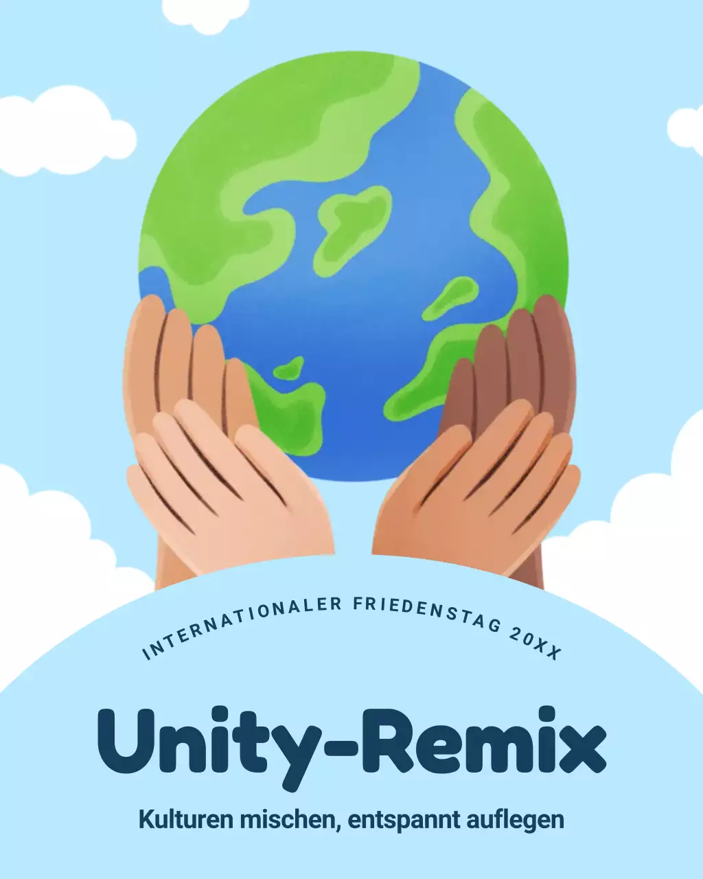 Blue Modern Peace Ankündigung Instagram-Post