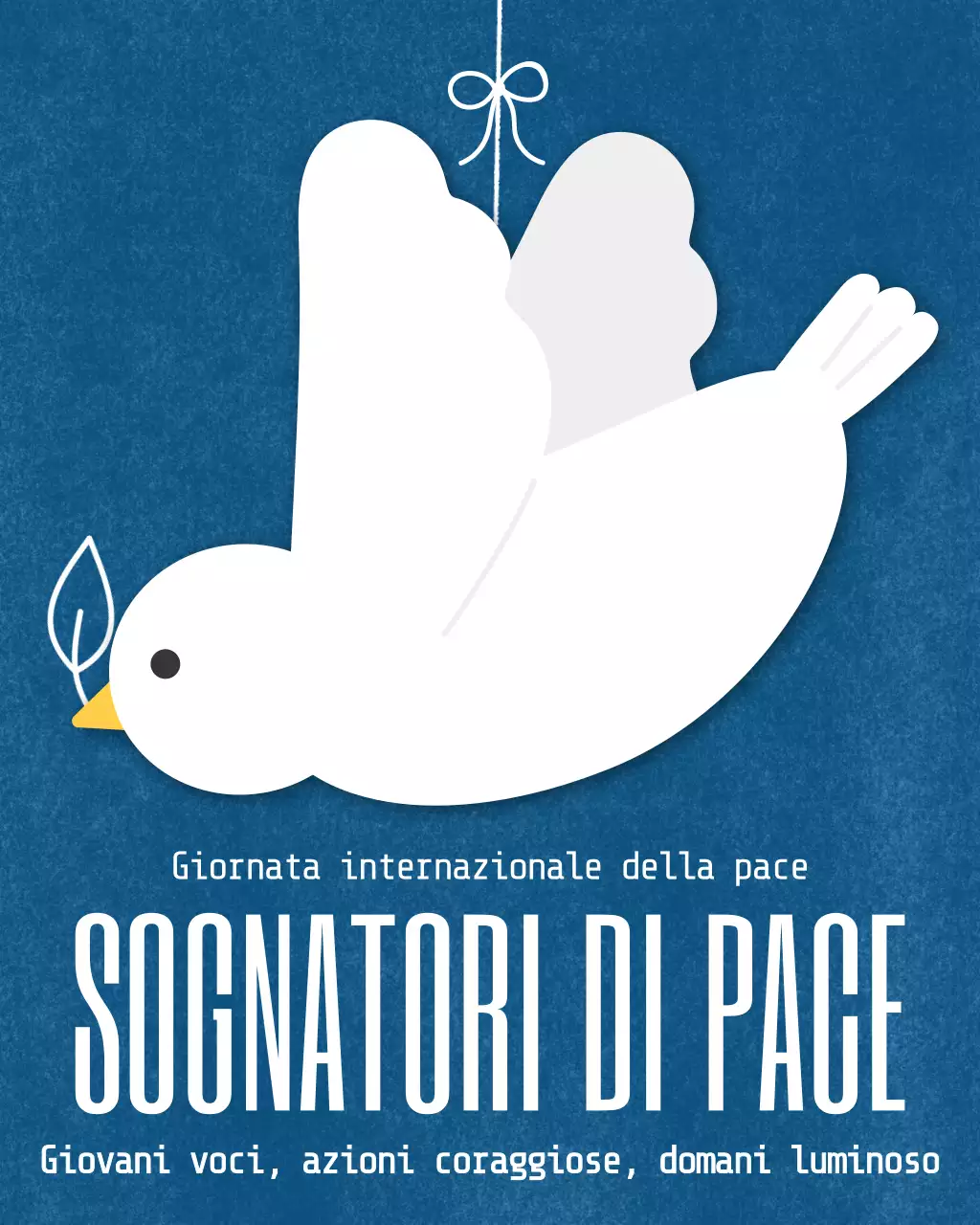 Post di Instagram con annuncio di pace minimalista blu