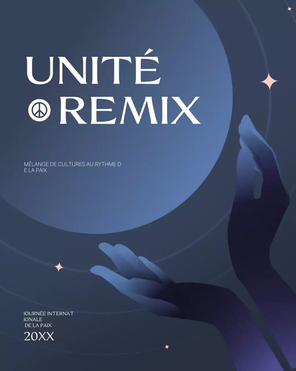 Publication Instagram sur la Journée internationale de la paix à dégradé bleu
