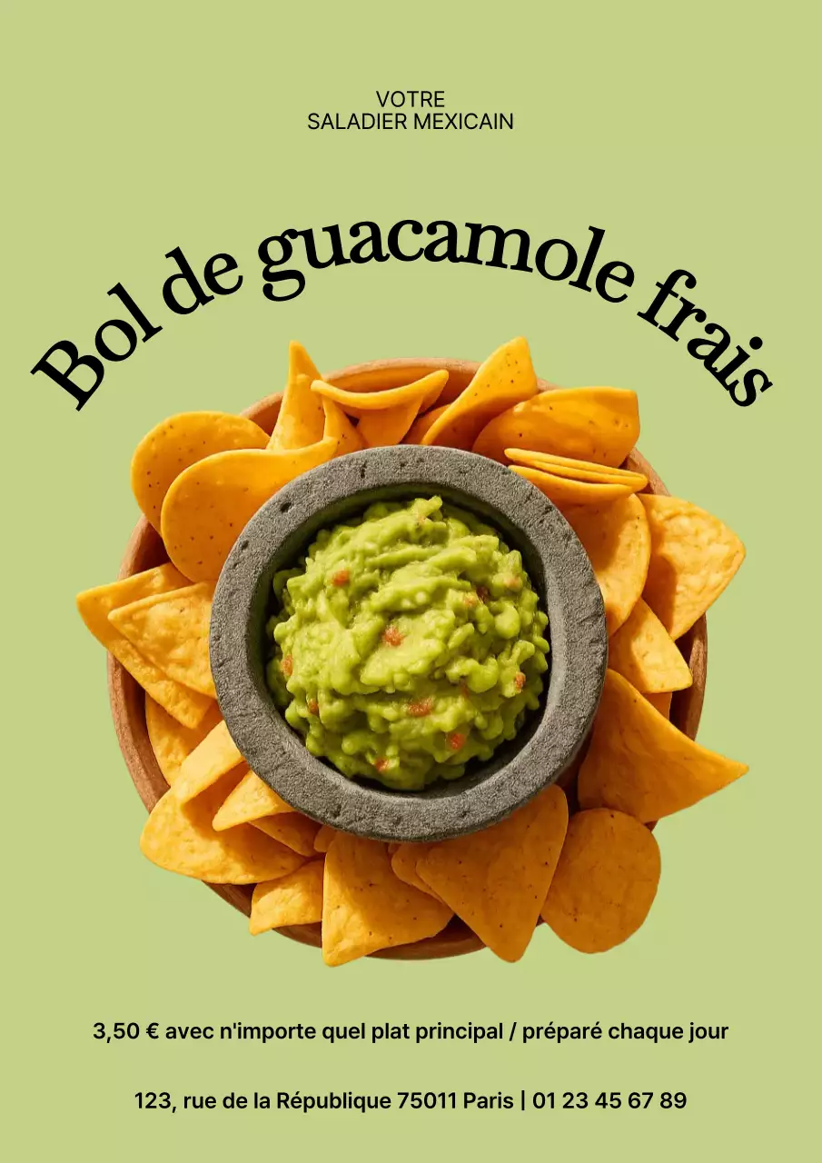 promotion du guacamole moderne de Sage
