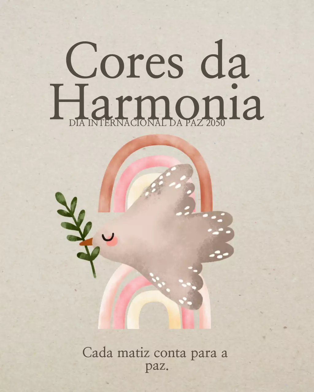 Postagem no Instagram do evento de ilustração da paz bege