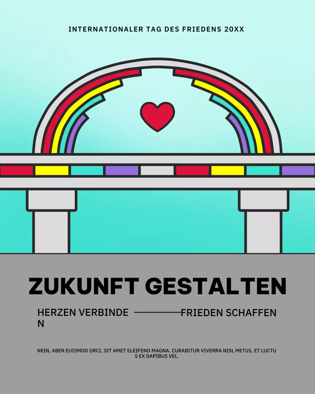 Regenbogen-Minimal-Instagram-Beitrag zum Internationalen Friedenstag