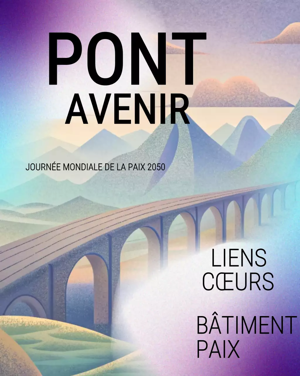 Publication Instagram sur un événement de paix avec une mise en page abstraite moderne