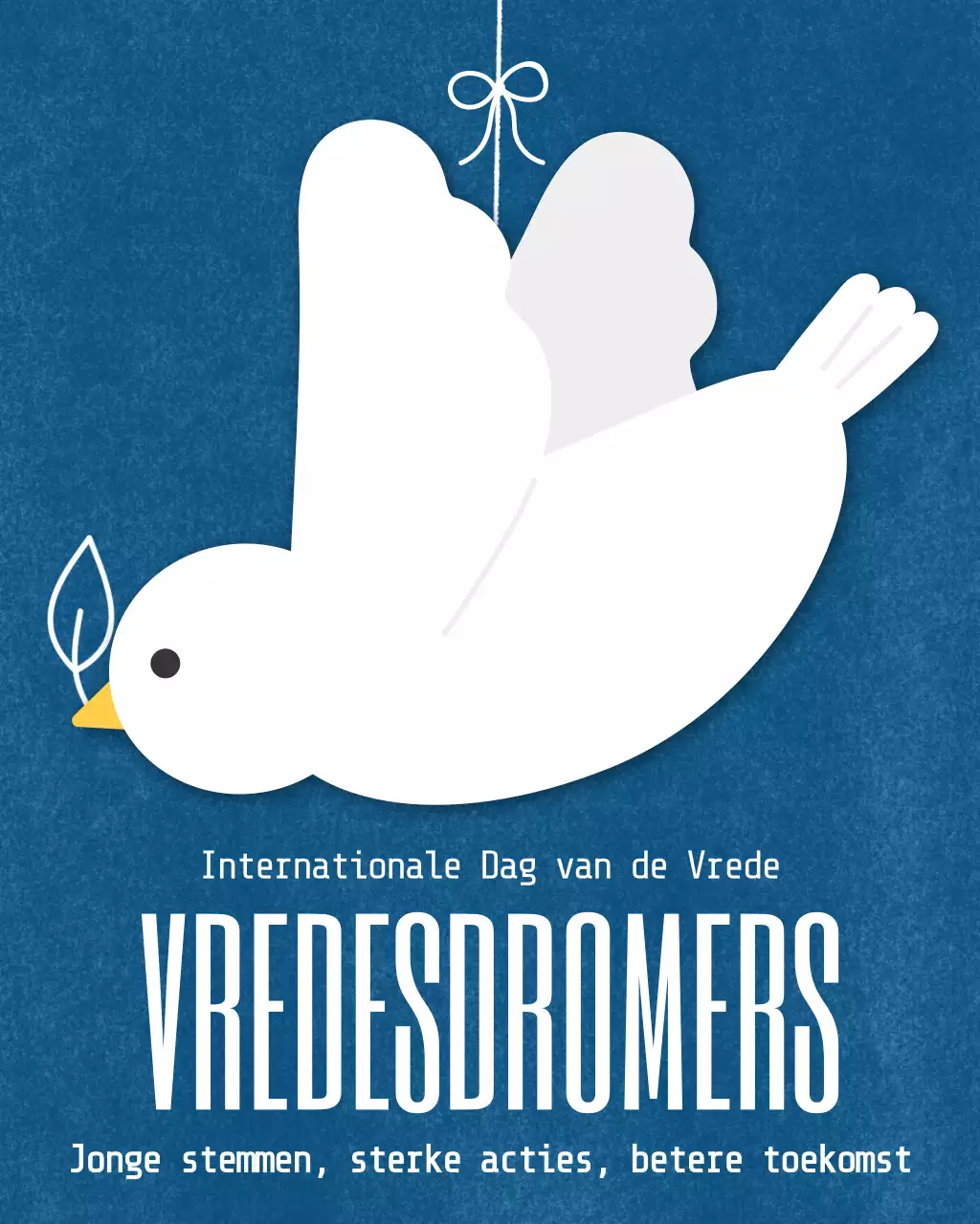 Blauwe minimalistische vredesaankondiging Instagram-bericht