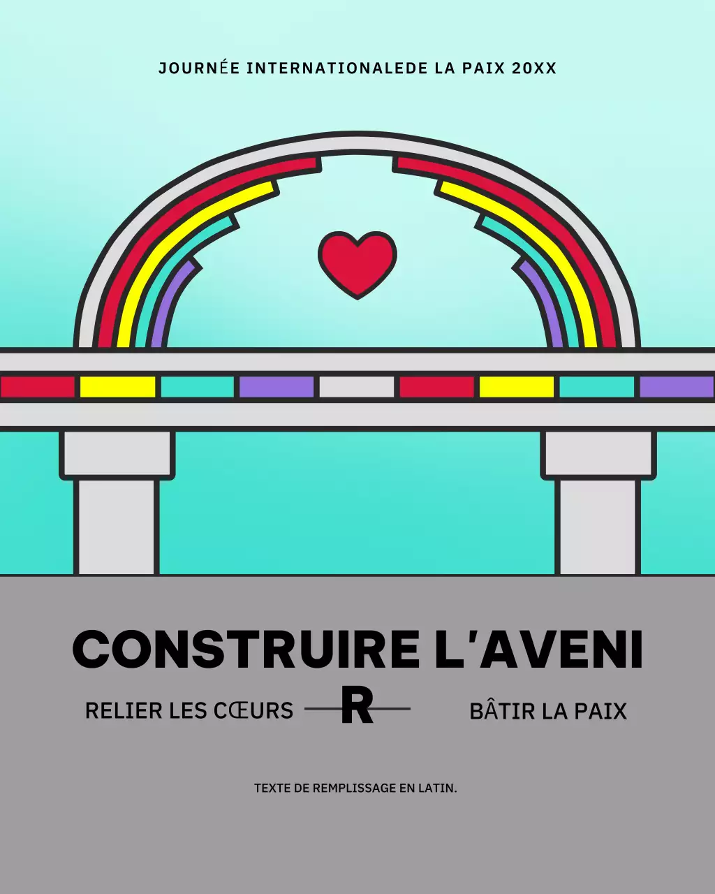 Publication Instagram minimaliste arc-en-ciel pour la Journée internationale de la paix