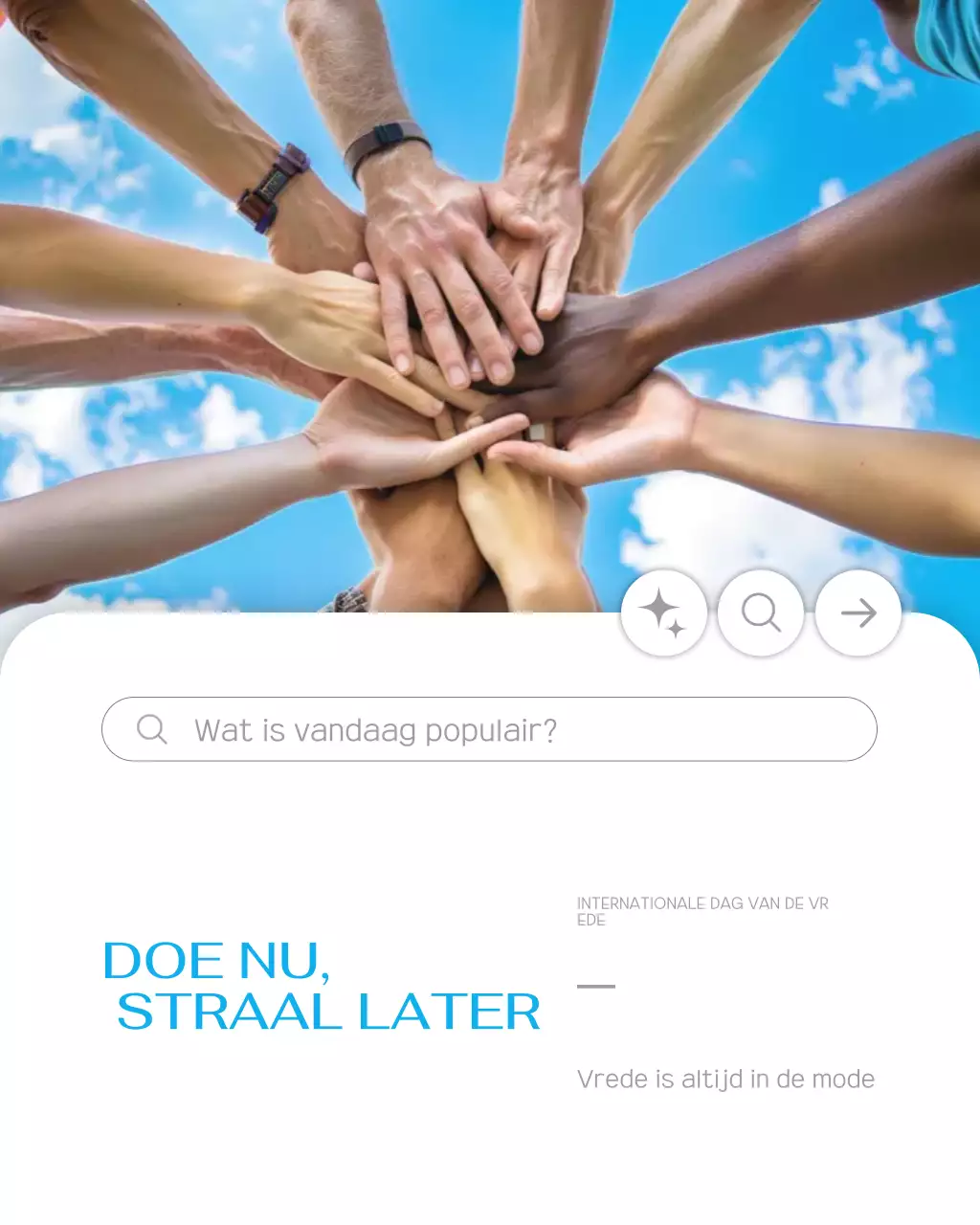 Blauwe moderne UI vredesaankondiging Instagram-bericht