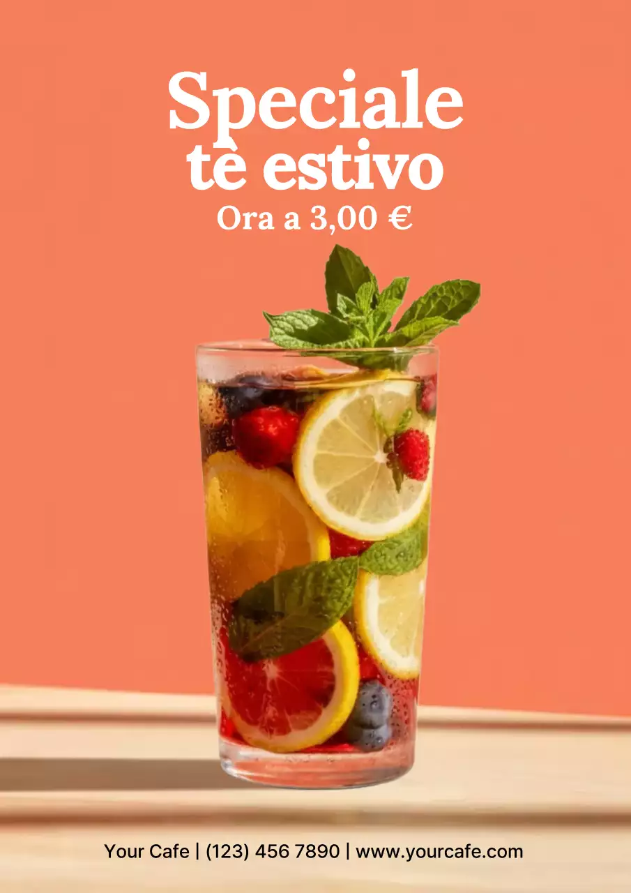 promozione del tè moderno all'arancia