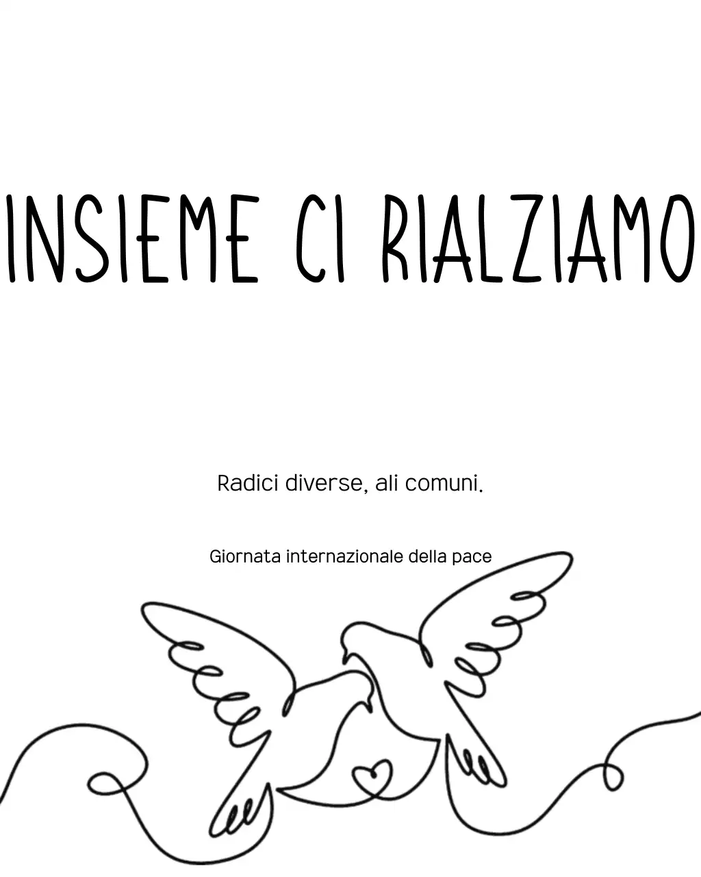 Post di Instagram con annuncio di pace minimalista nero