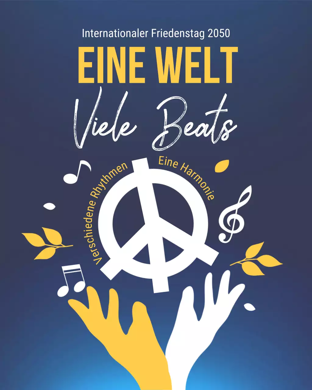 Moderner Silhouette Peace Instagram-Beitrag