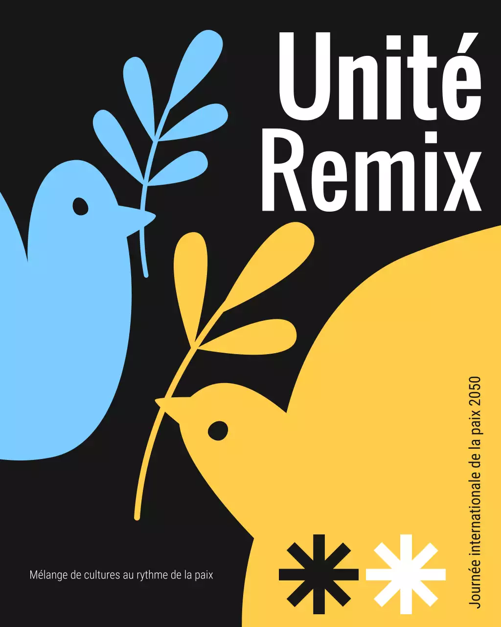 Publication Instagram sur un événement de paix minimaliste moderne