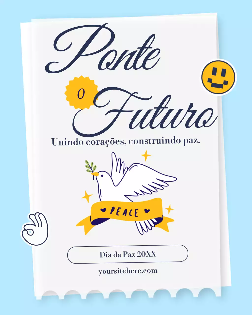 Publicação no Instagram sobre o anúncio da paz moderna em branco