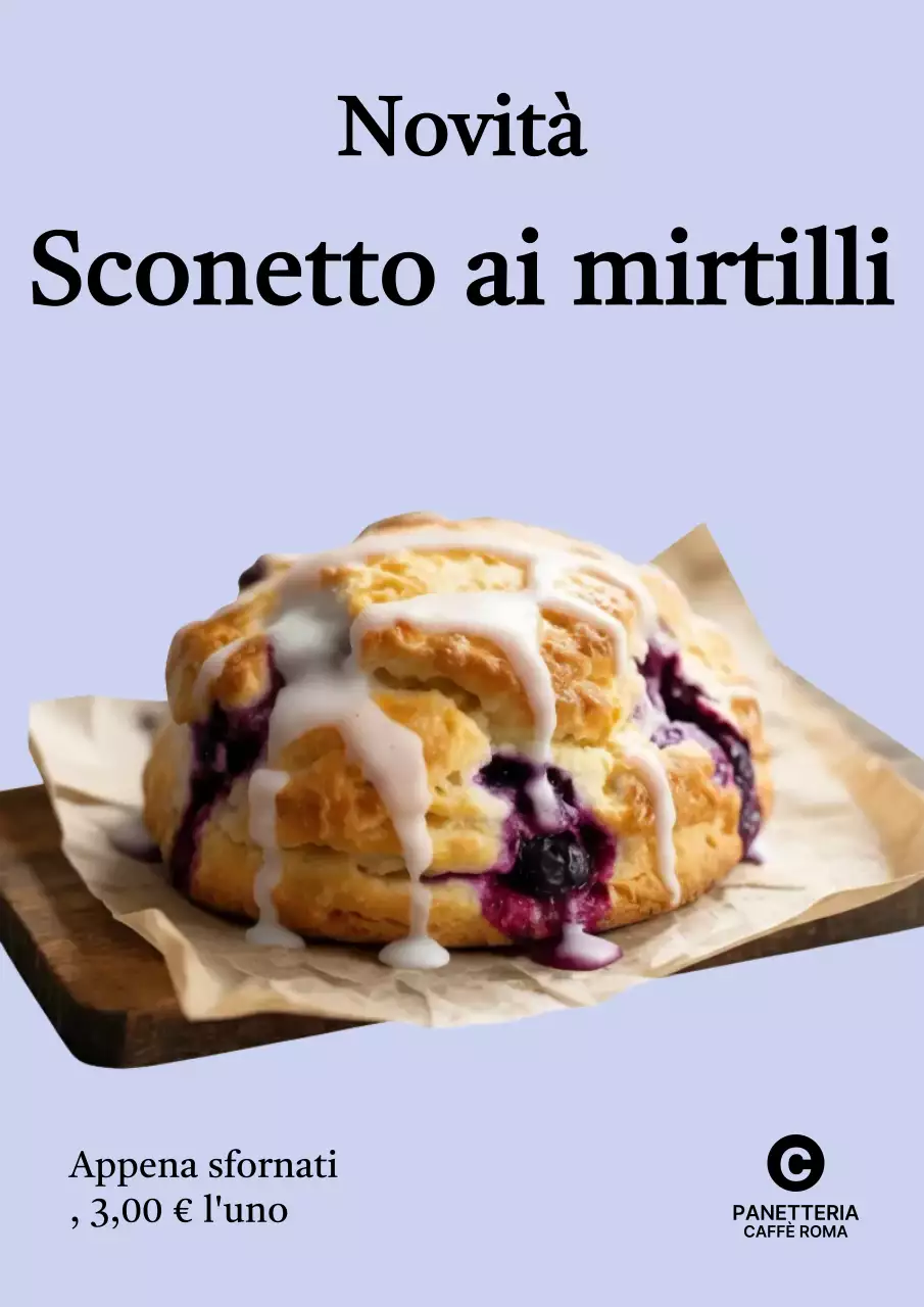 pubblicità di panetteria moderna blu