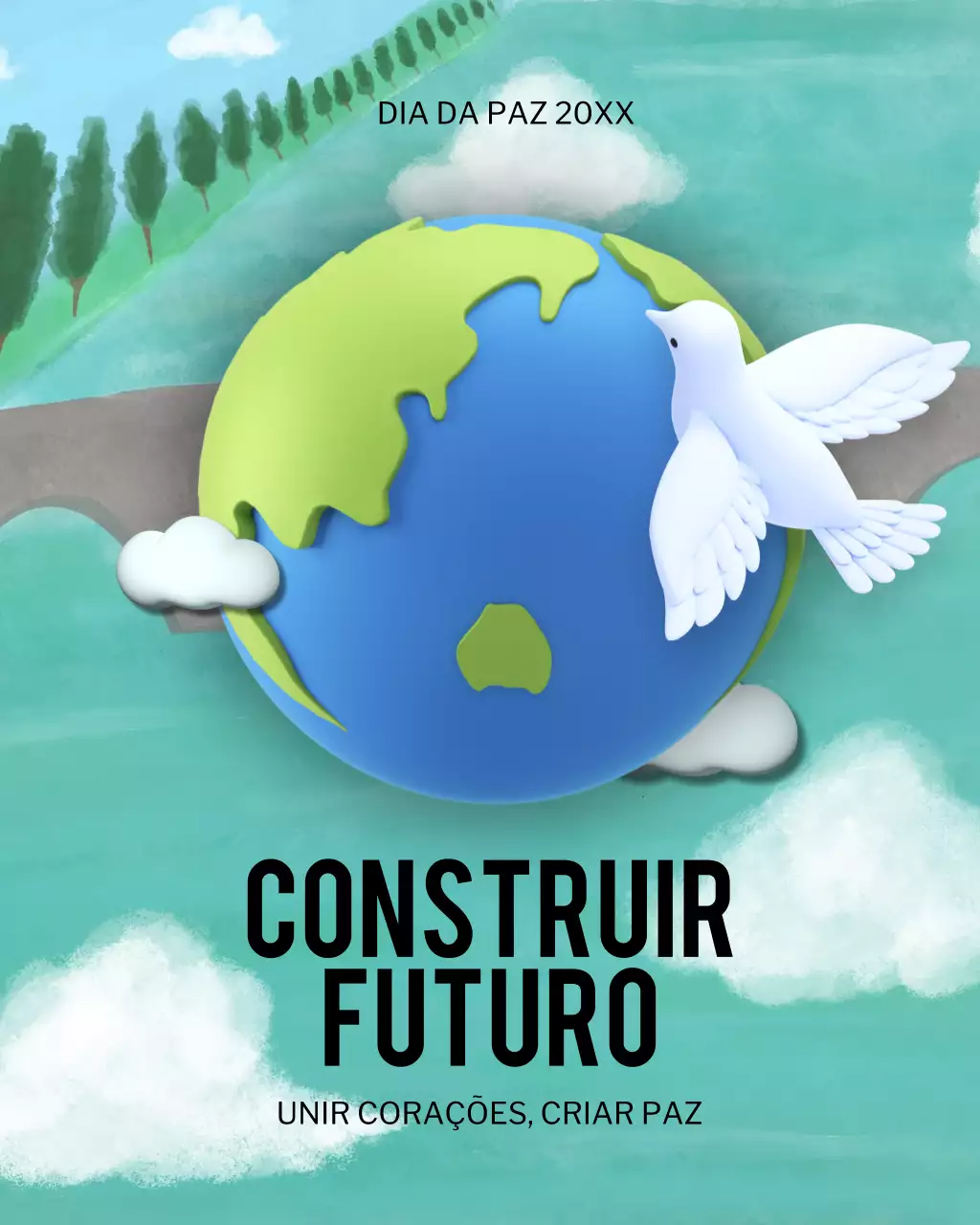 Publicação no Instagram sobre o anúncio da paz moderna em azul