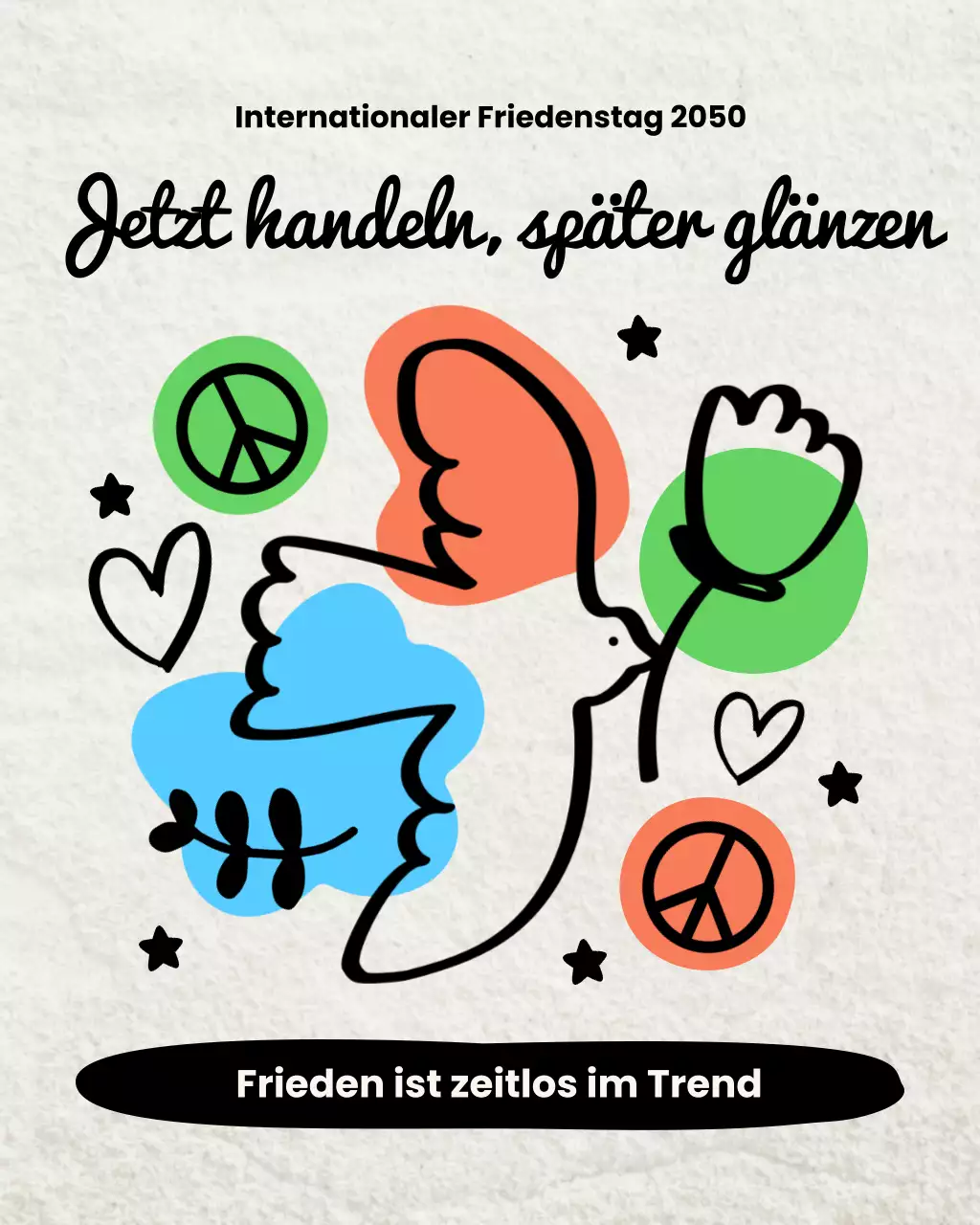 Doodle Hand Draw Peace Event Instagram-Beitrag