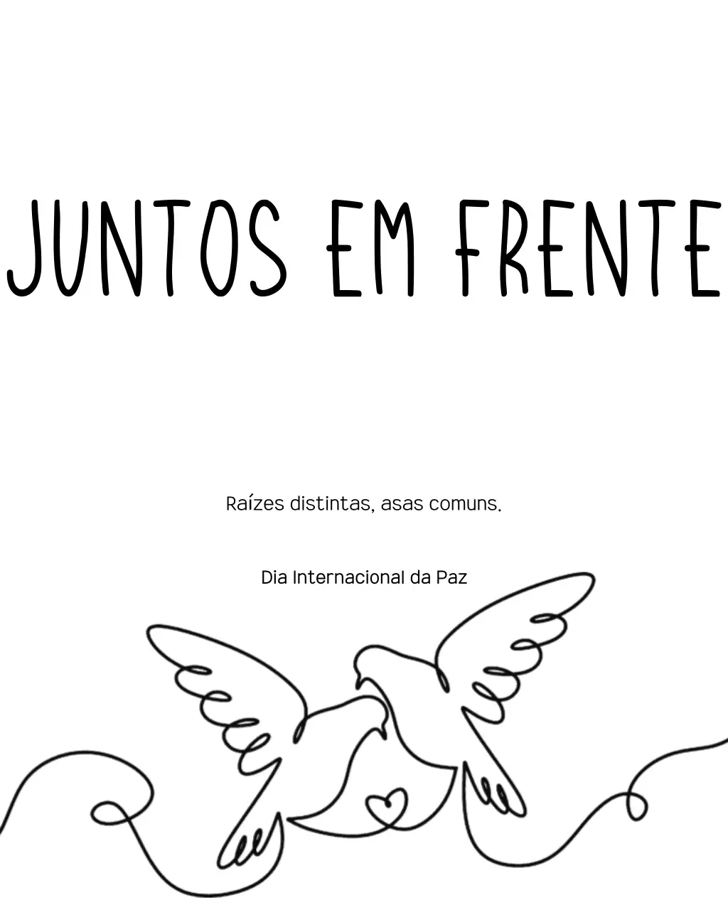 Publicação minimalista negra no Instagram sobre anúncio de paz