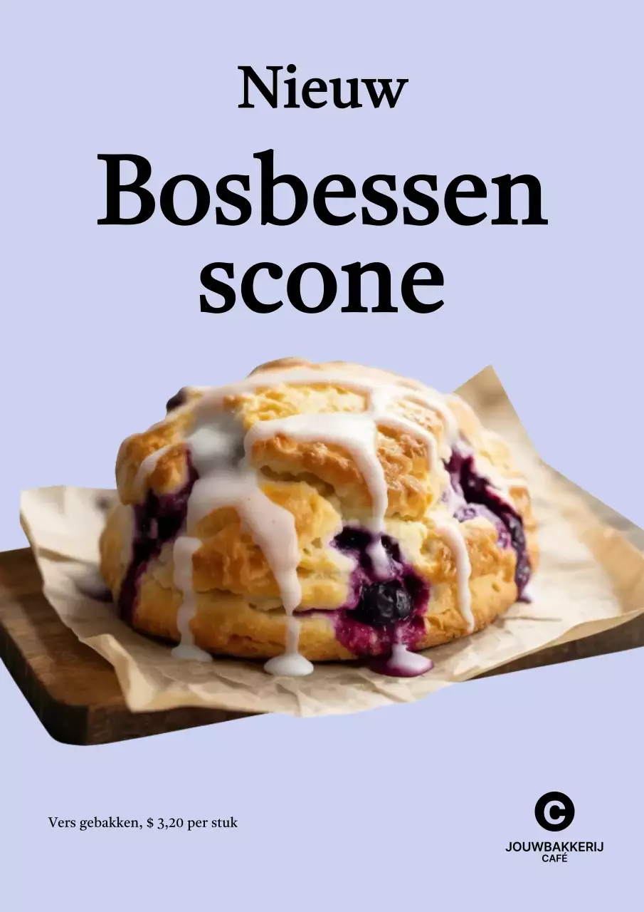 blauwe moderne bakkerijreclame