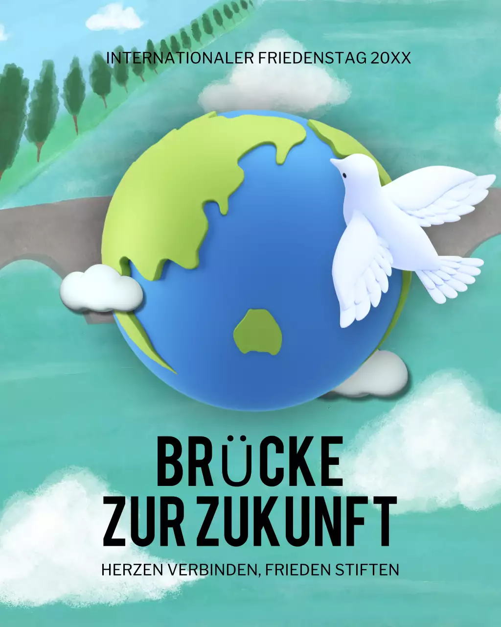 Blue Modern Peace Ankündigung Instagram-Post