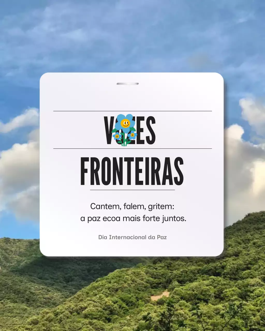 Postagem minimalista rosa do Instagram sobre anúncio de paz