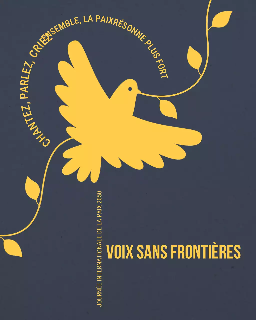 Publication Instagram sur un événement minimaliste et moderne pour la paix