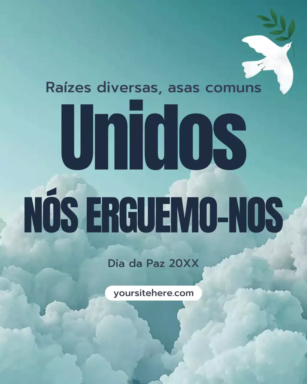 Postagem elegante de anúncio de paz no Instagram em azul-petróleo