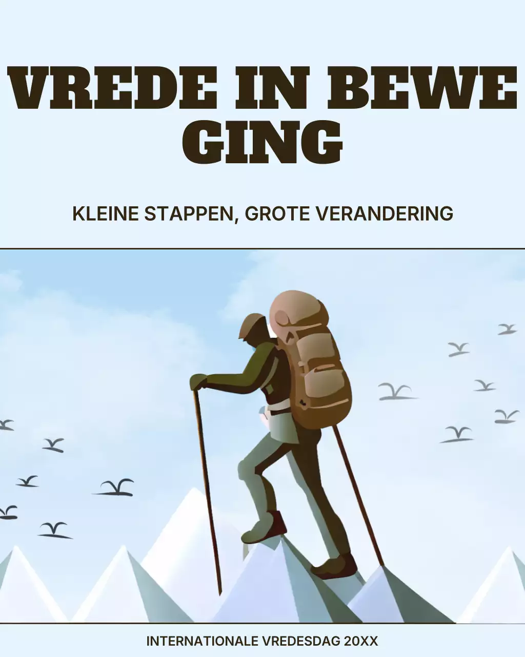 Blauwe moderne vredesaankondiging Instagram-bericht