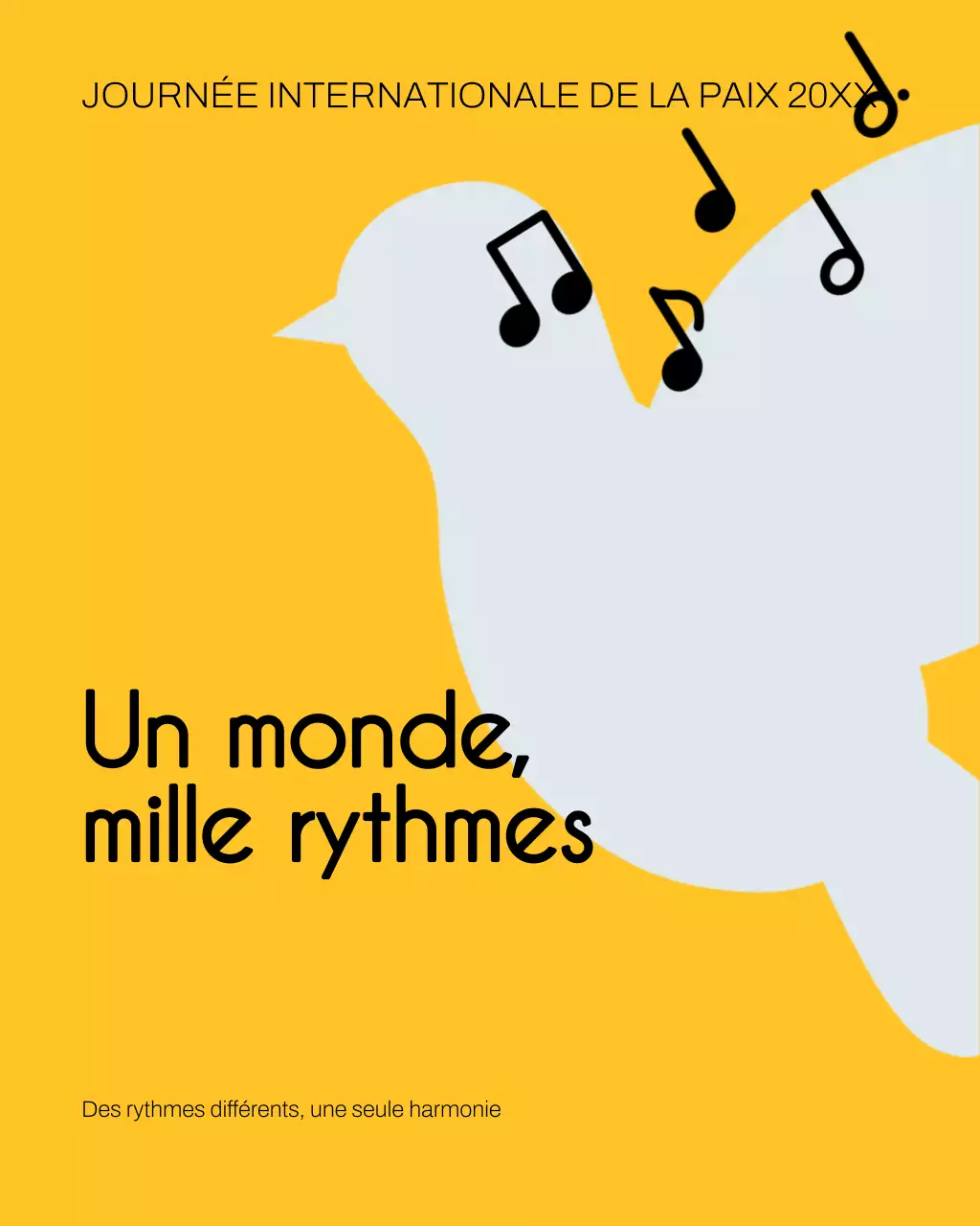 Publication Instagram d'annonce de paix minimaliste jaune